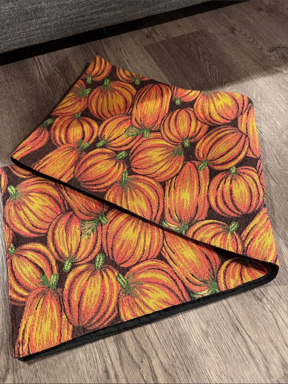 Autumn Pumpkin Table Runner - Orange Seasonal Home Accent